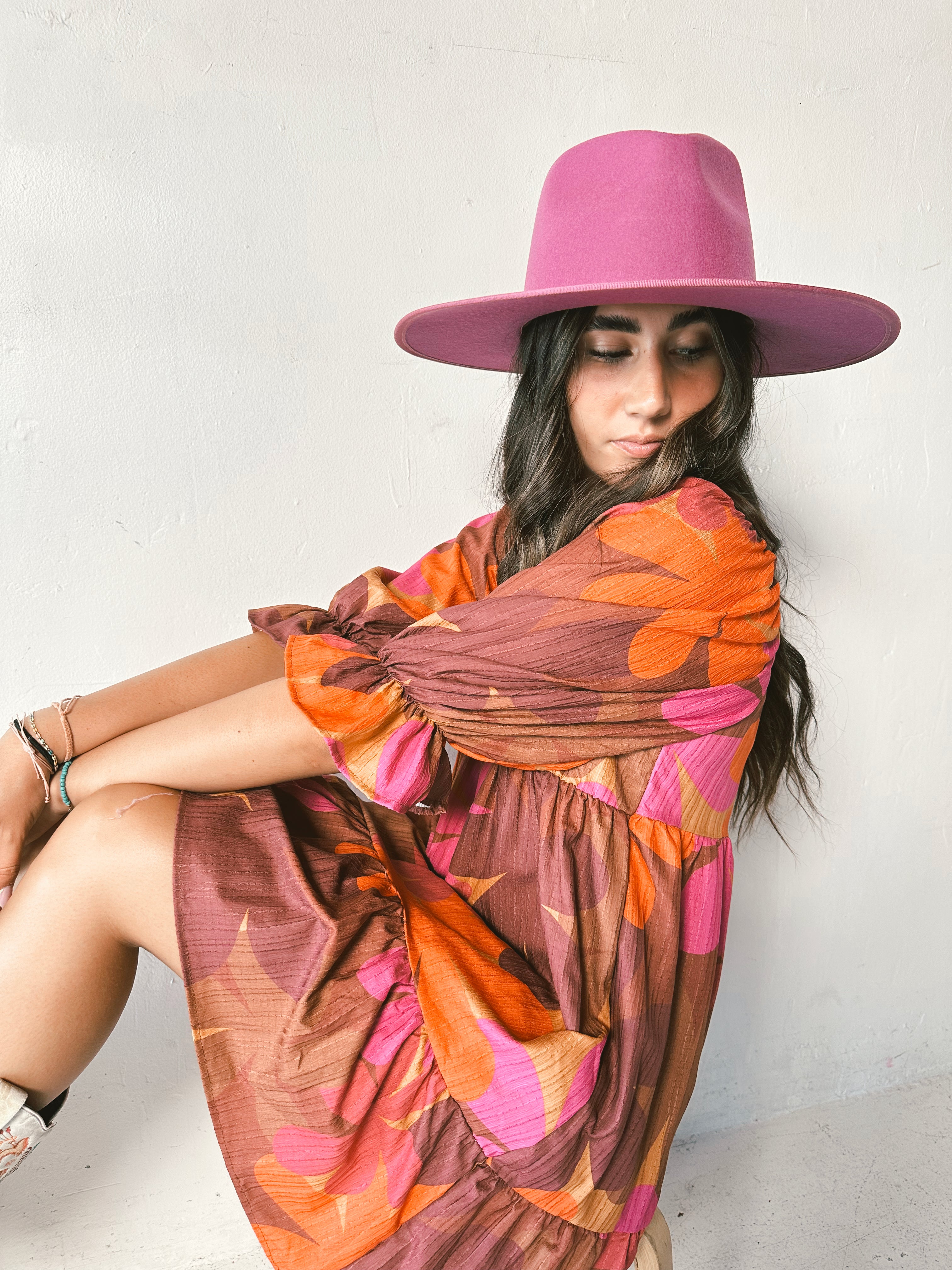 Chesney Retro Floral Babydoll Dress-Golden Desert Boutique-Golden Desert Boutique, Women's Fashion and Accessories located in Surprise, AZ