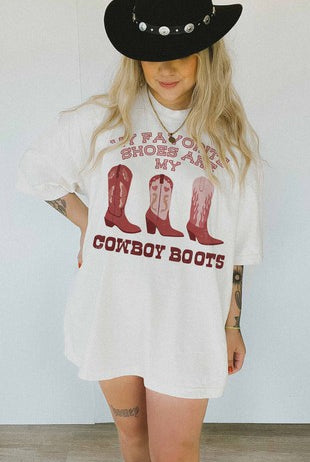 Cowboy Boots Oversized Graphic Tee-Golden Desert Boutique-Golden Desert Boutique, Women's Fashion and Accessories located in Surprise, AZ