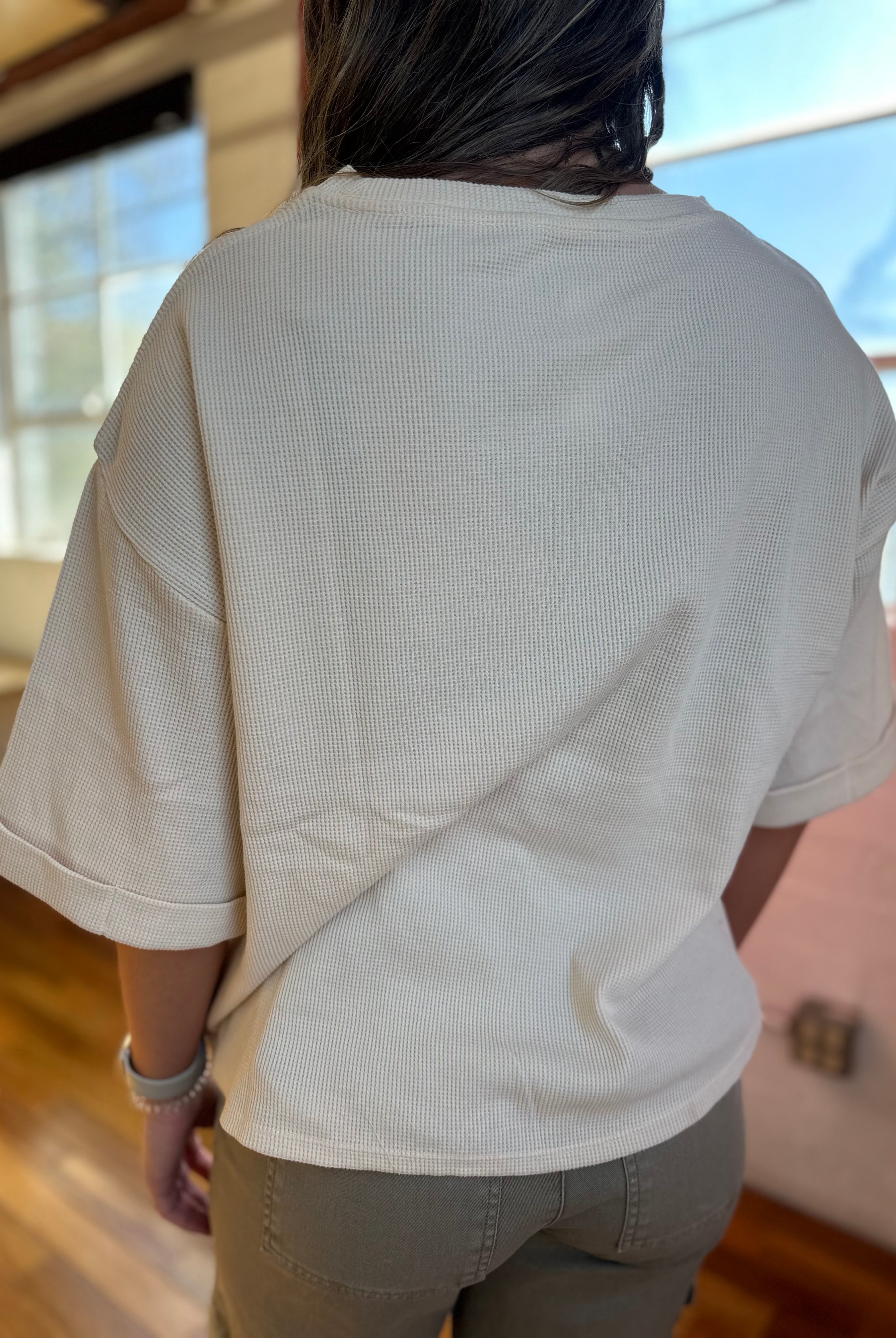 Nashville Music City Tour Waffle Knit Graphic Top-Golden Desert Boutique-Golden Desert Boutique, Women's Fashion and Accessories located in Surprise, AZ