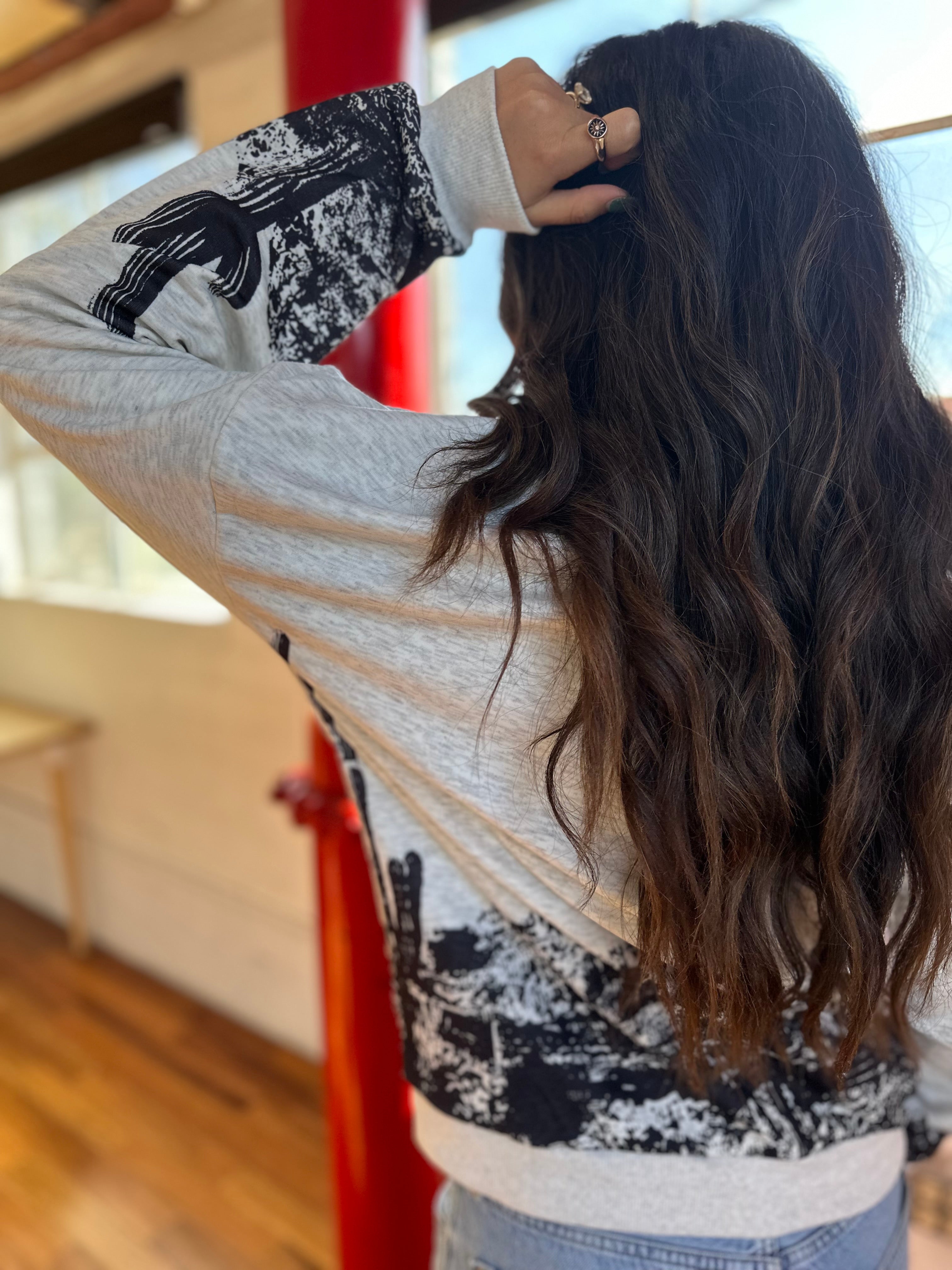Arizona Desert, cactus black and grey sweatshirt-Golden Desert Boutique-Golden Desert Boutique, Women's Fashion and Accessories located in Surprise, AZ