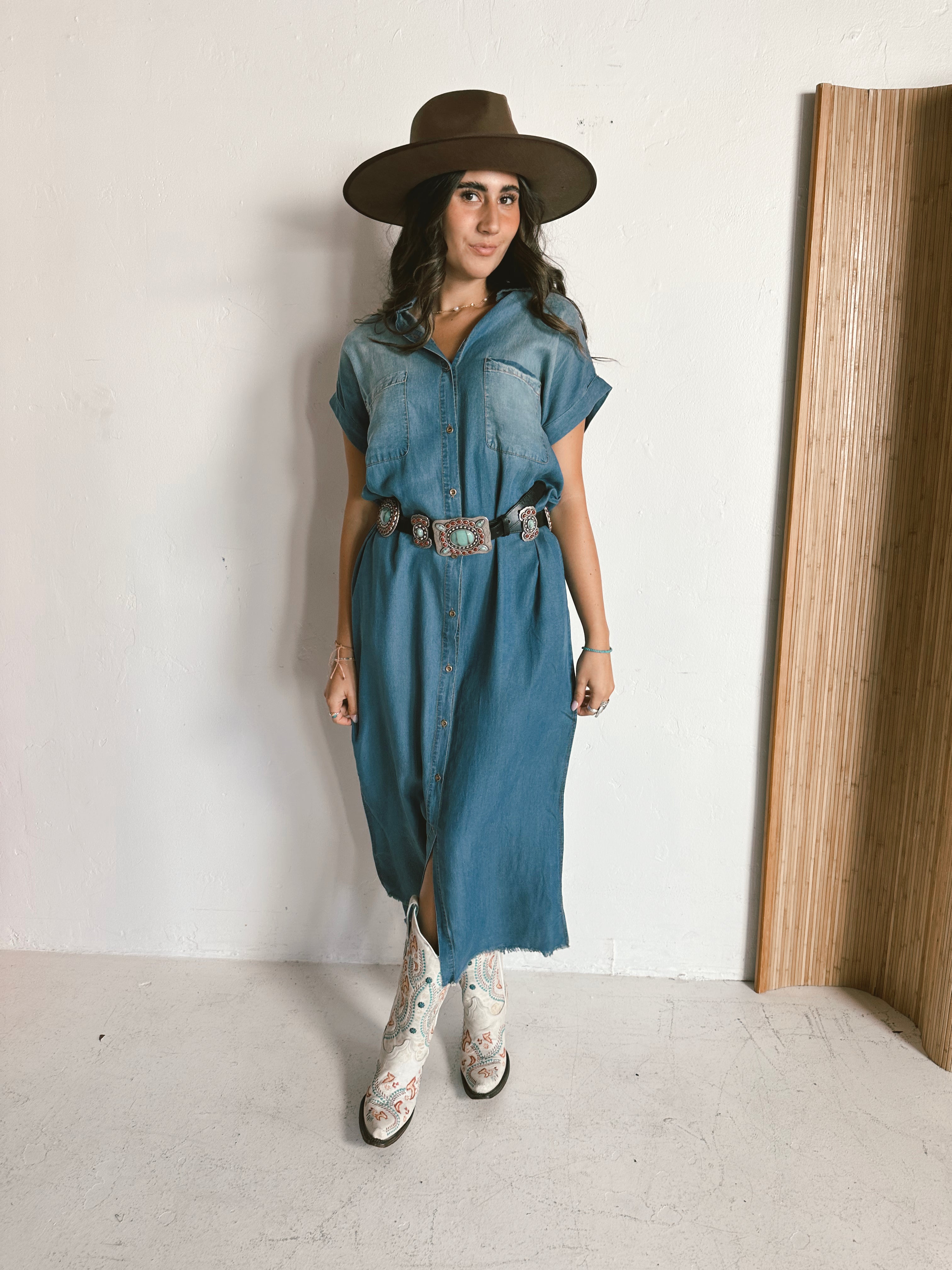 Darla Denim Dress-Golden Desert Boutique-Golden Desert Boutique, Women's Fashion and Accessories located in Surprise, AZ