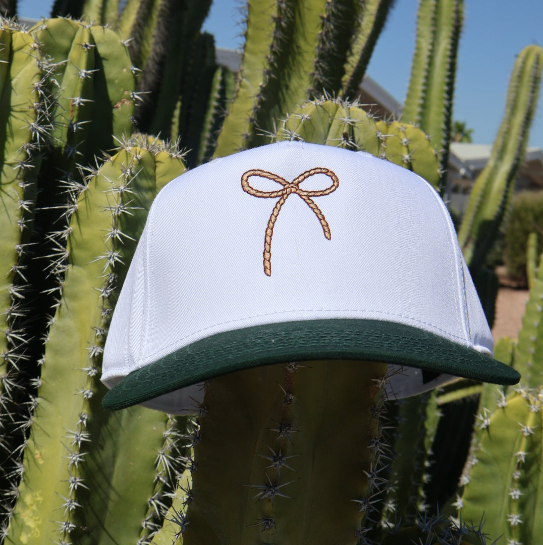 Embroidered Rope Bow Adjustable Trucker Cap-Golden Desert Boutique-Golden Desert Boutique, Women's Fashion and Accessories located in Surprise, AZ