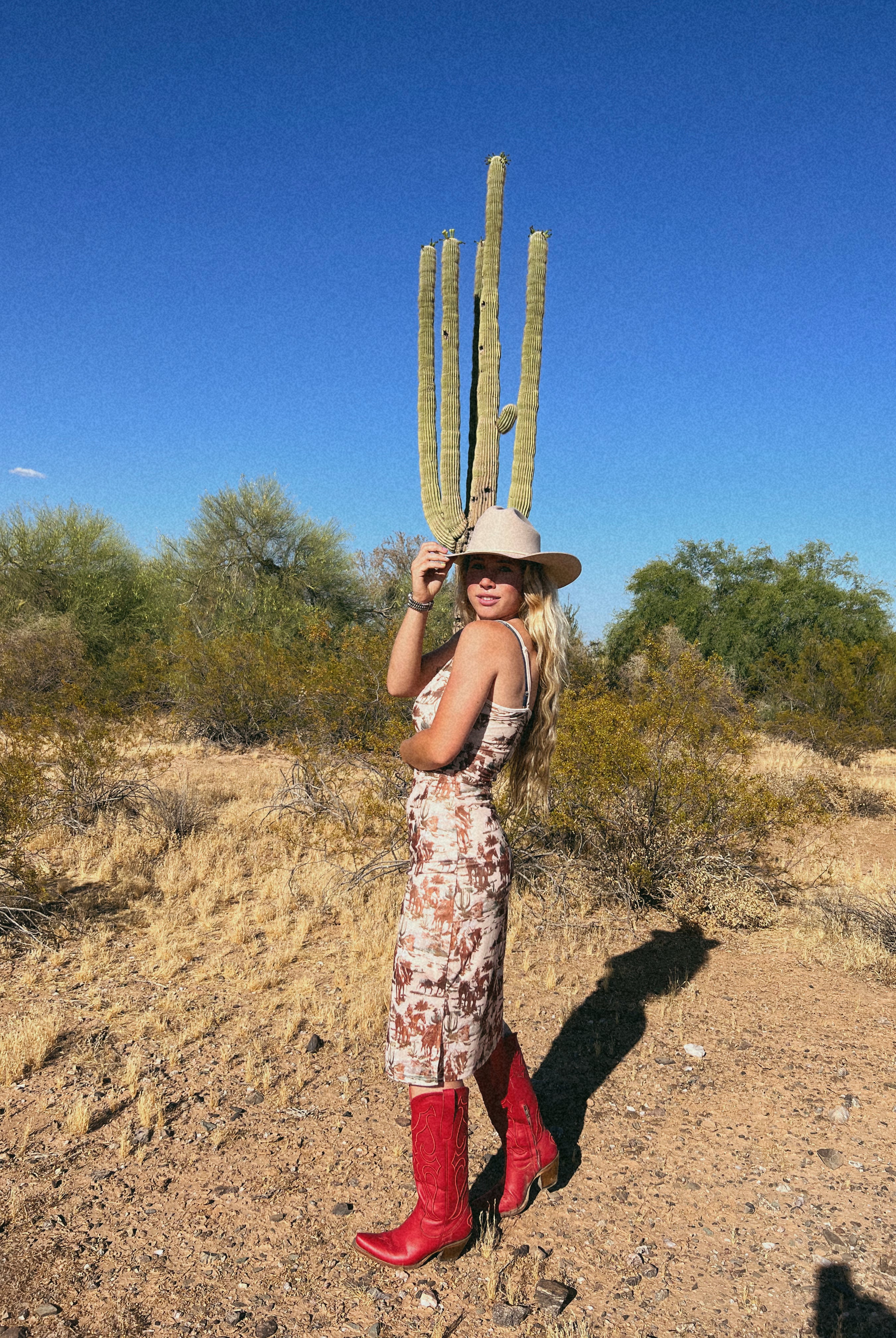 Giddy Up Cowgirl Midi Mesh Dress-Golden Desert Boutique-Golden Desert Boutique, Women's Fashion and Accessories located in Surprise, AZ