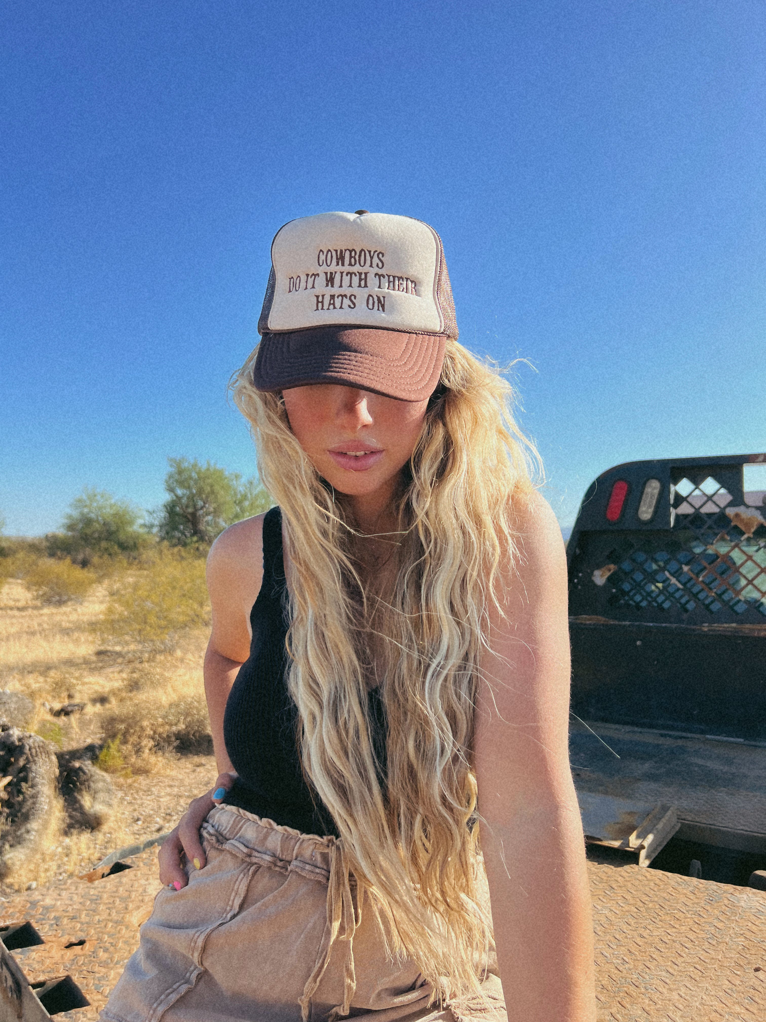 Cowboys Do It With Their Hats On Trucker Hat-Golden Desert Boutique-Golden Desert Boutique, Women's Fashion and Accessories located in Surprise, AZ