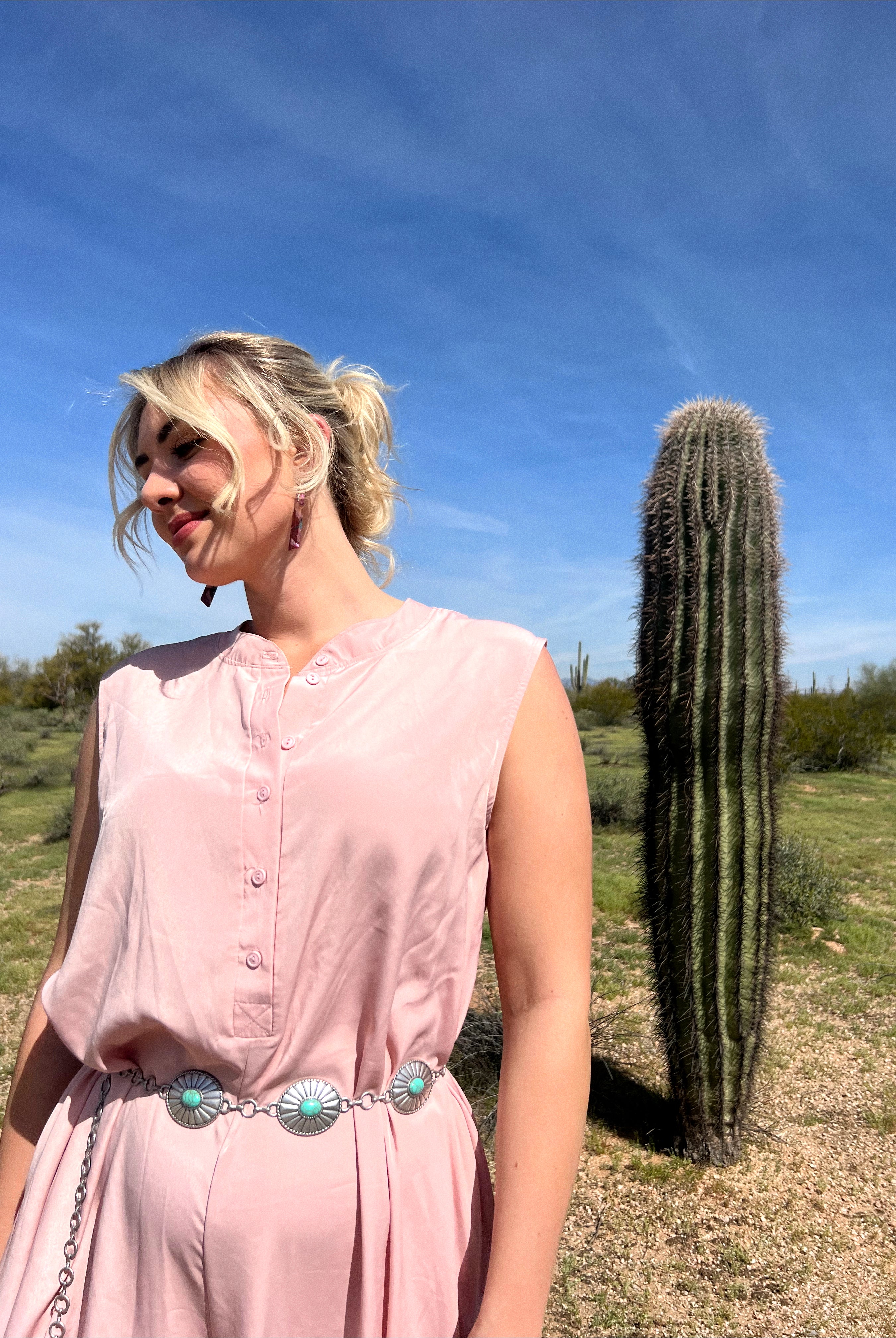 Blush Wide Leg Satin Pink Jumpsuit-Golden Desert Boutique-Golden Desert Boutique, Women's Fashion and Accessories located in Surprise, AZ