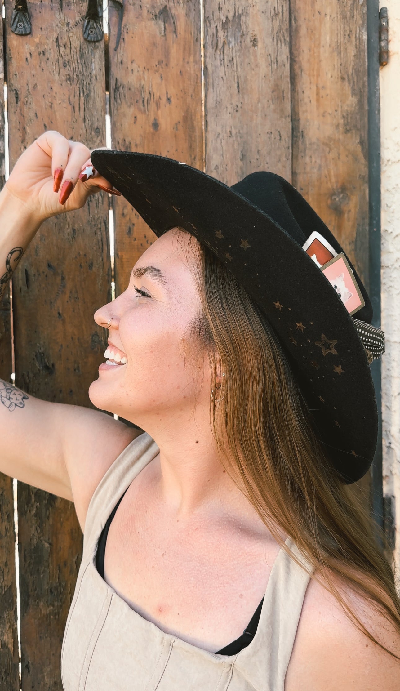 Girl's Side Profile in a Black Cowgirl Hat